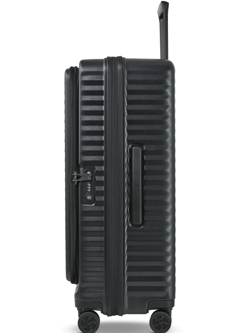 Echolac  Celestra 75 Cm Front Opening 4-Double Wheeled Check-In Luggage Trolley - Black  | Best Price UAE